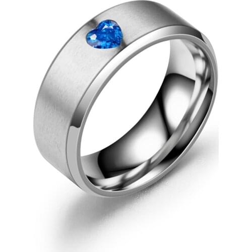 Heart Cubic Zirconia Rings For Women Trendy Stainless Steel Engagement Ring Wholesale Lots Bulk Valentine Lovers