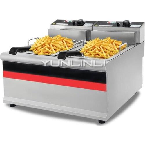 Commercial Double-tank Electric Deep Fryer Stainless Steel Elctric Frying Machine Commercial Fryer IDZL-904