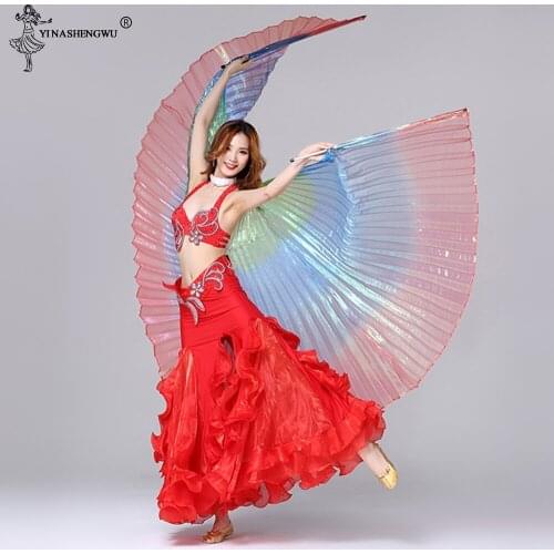 Adult Belly Dance Multicolored Wings New 360 Degree Belly Dance Isis Wings Indian Dance Wings Dance Accessories Without Sticks