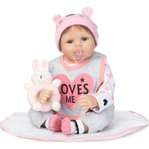 55cm Reborn Baby Dolls Silicone Reborn Babies Kids collectible simulation vinyl girl dolls LOVELY Playmate Birthday Xmas Gift