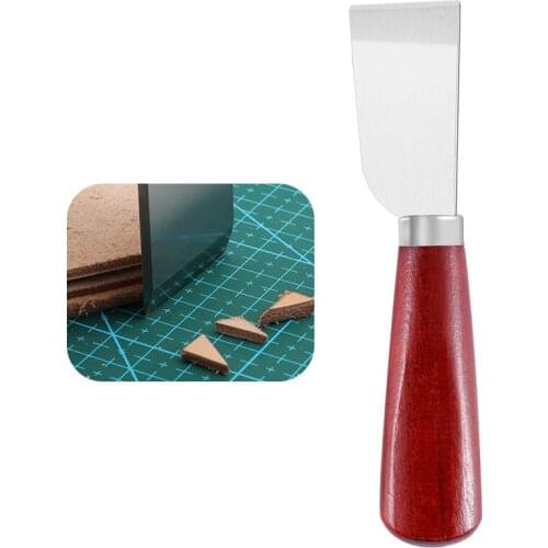 LMDZ Red Wooden Handle Cutting Trimming Edging Knife Leather Skiving Sharp Working Knife for DIY Leathercraft Cutter DIY Tools