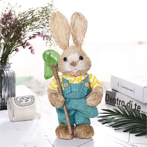 Cute Straw Rabbit Bunny Easter Decorations Holiday Home Garden Wedding Ornament