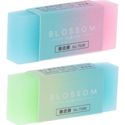 Cute Jelly Colored Pencil Rubber Eraser Professional Soft Durable Flexible Cube Office Erasers for School Student Kids