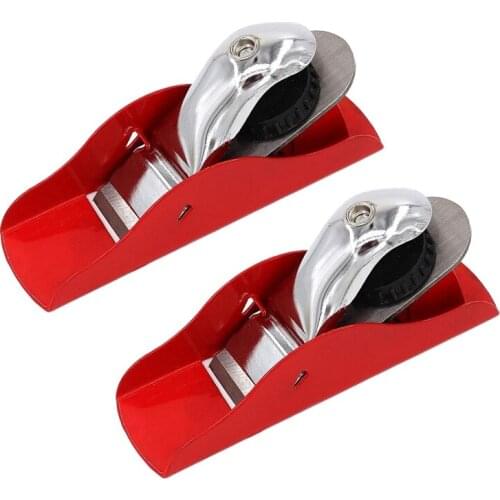 2 Pcs Mini Hand Planer 6.3 Inch Red Adjustable Used Wood Craft Processing Carving and Trimming Projects Carpenter DIY