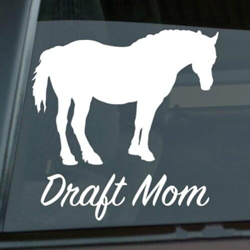 Draft Mom Sticker Die Cut Vinyl Ver 2 Horse Draught Dray window decal 5 x 5.1 inch
