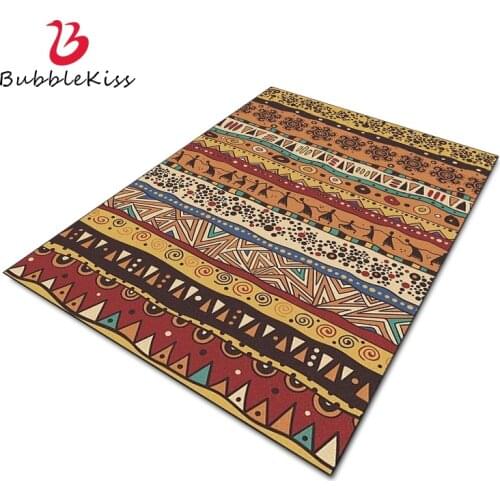 Bubble Kiss Ethnic Style Carpets For Living Room Brown Orange Geometric Pattern Floor Rugs Custom Large Home Decor Non Slip Mats