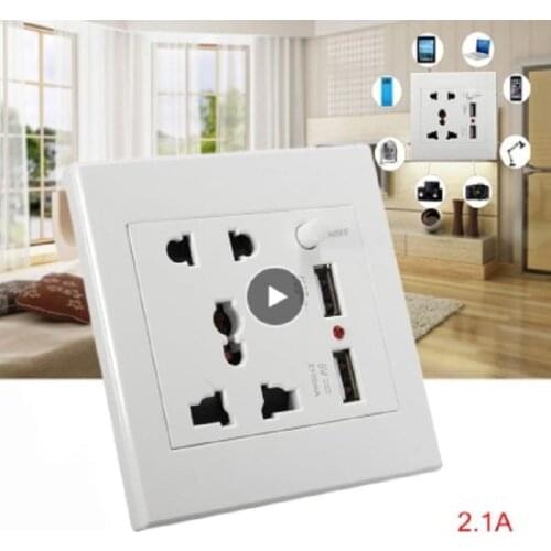 2100mA 5V 2 USB Wall Socket AC 110-250V Home Wall Charger 2 Ports USB Outlet Power Charger For Cellphone Universal Modules