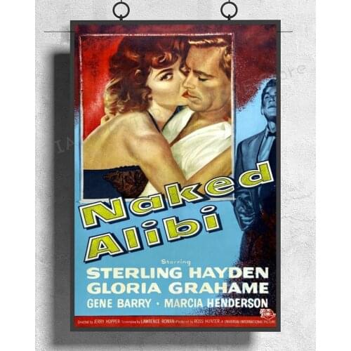 NJ805 Naked Alibi Movie (1954) Thriller Wall Sticker Silk Poster Art Home Decoration