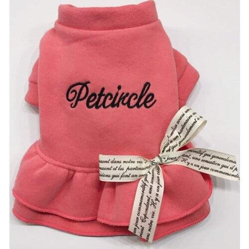 New Autumn Winter Cat Dog Clothes Kitten Skirt Plus Velvet Thick Pet Clothes Fashion Cotton Dog Cat Dress Pet Costume Spring