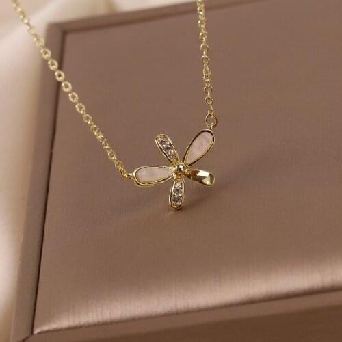 Huge Bud Flower Necklace CZ Pendant 14K Gold Plated High Quality Exquisite Chain Choker for Girl Women Wedding Bridal Jewelry