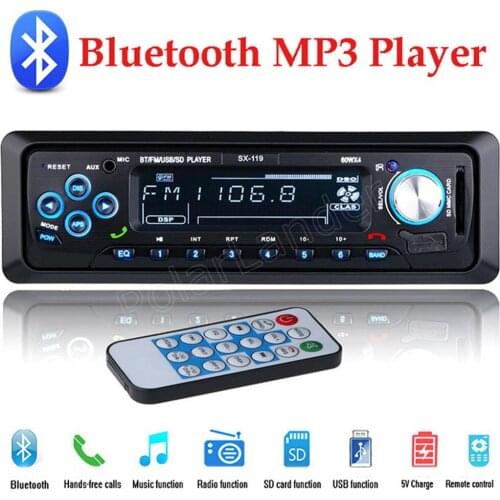 PolarLander 12V Bluetooth handfree Car Radio FM USB SD AUX IN Audio stereo universal 1 DIN MP3 Player remote control