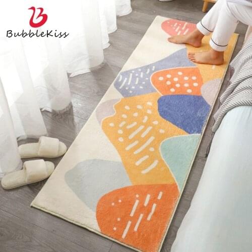 Bubble Kiss Thicker Orange Carpet Bedroom Bedside Cartoon Floor Mat Home Living Room Decor Childrens Room Soft Lamb Wool Rugs