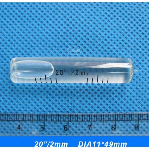 QASE 11*49MM 20"/2mm Level Bubble Cylindrical bubble levels Blister Submit Levels Special glass vial level
