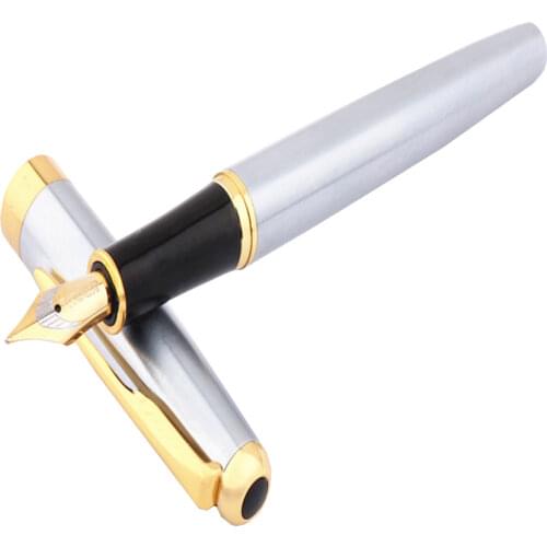 Baoer 388 Stainless steel Business office stationery Medium Nib Fountain Pen New