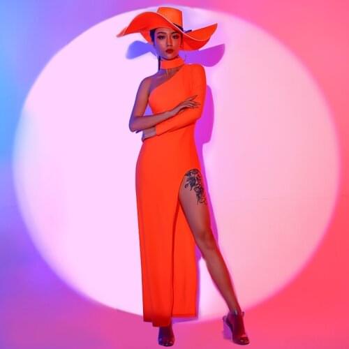 Sexy DS Nightclub Womens Dress Fluorescent Sexy Bar Ds Costume Dj Female Singer Performance Costume Sexy Dance Dress