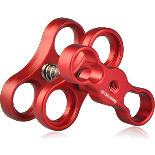 Diving 1" Ball Clamp Butterfly Connection Joint Clip Dual Holder for Camera Underwater Tray Light Flashlight Fixed Arm System