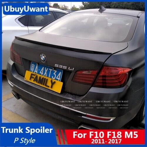 UBUYUWANT For BMW 5 Series M5 520 528 525 F10 F18 P STYLE Trunk Lip Spoiler ABS Plastic Exterior Car Rear Tail Wing 2011-2017