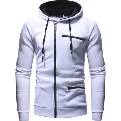 New Hoodie Men 2020 Spring Casual Solid Long Sleeve Mens Hoodies Sweatshirts Slim Zipper Hoody Sweatshirt Men Hooded Streetwear0