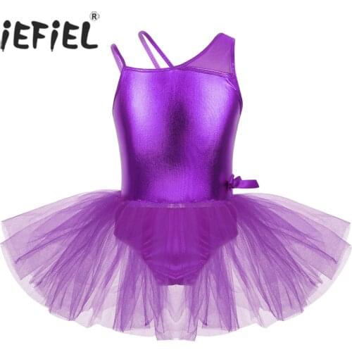 Hot Kids Girls Costumes Camisole with Splice Bowknot Dancewear Ballerina Gymnastics Training Leotard Uniform Dancing Tutu Dress