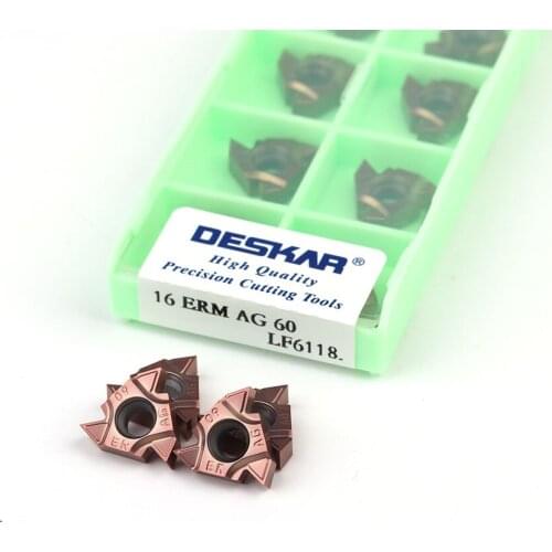 DESKAR 16ERM 16IRM 1.0ISO 1.5ISO 2.0ISO 2.5ISO 3.0ISO 11W 14W AG55 AG60 LF6118 carbide insert thread turning tool