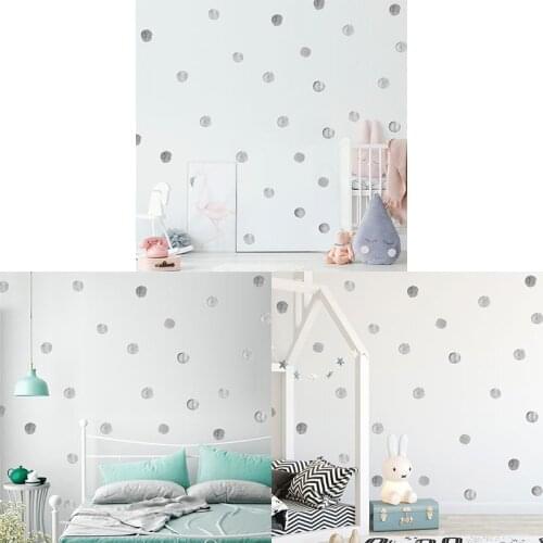 6 Sheet/Set 3Colors Wallpaper Waterproof Removable PVC Cute Cartoon Wall Sticker Decals Round Dot Children Room Decoration