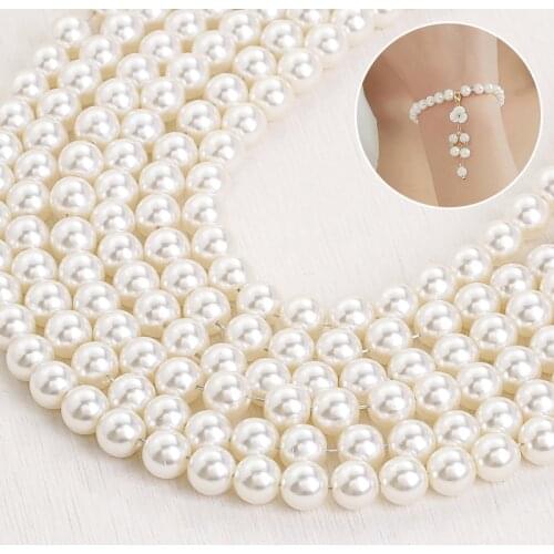 XiChuan 3/4/5/6/8/10mm Pearl High Quality ABS Beads Necklace Earring Pearl Diy Jewelry Accessories Loose Pearl for Needlework