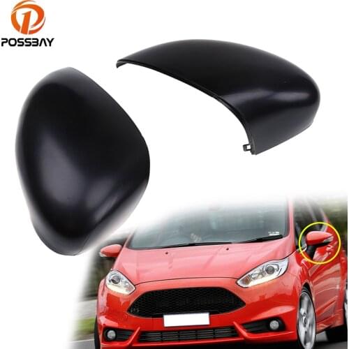 POSSBAY Car Side Rearview Mirror Shell Covers Car Door View Protection Caps for Ford Fiesta Hatchback W/ SIGNAL LAMP 2011-2017