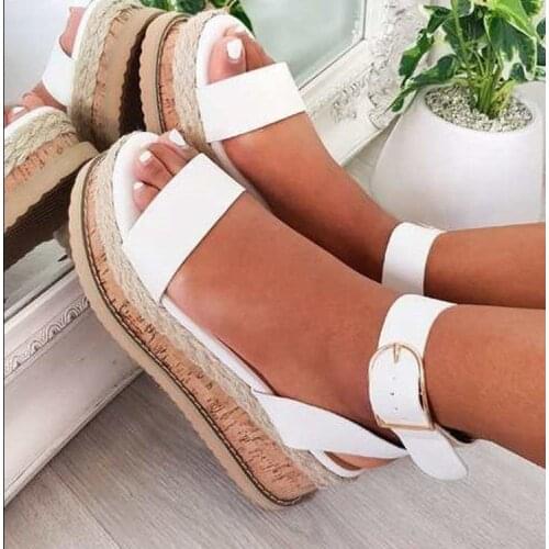 European and American Fashion Women Sandals Casual Sponge Cake Bottom Sandals Women Summer Slope with Large Size
