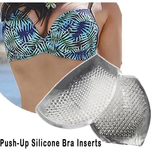 1Pair Soft Silicone Gel Bra Inserts Breathable and Reusable Breast Enhancers Pads Clear Push Up Breast Cups pad