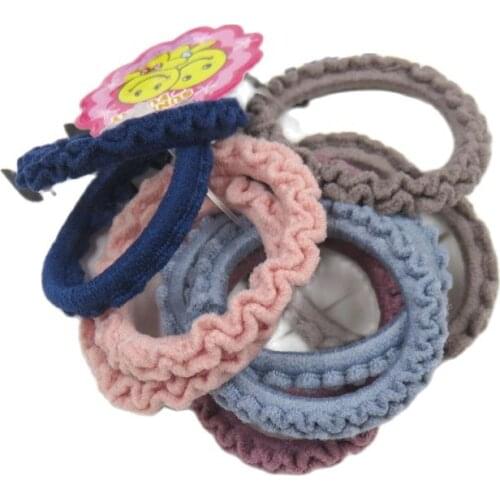 10PCS/1SET Pretty 3.5CM Colourful Elastic Hair Bands For Girls Handmade Hair Scrunchy Kids Creative Hair Accessories For Women