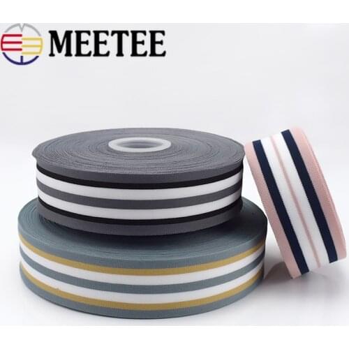 19Yards 4cm Polyester Cotton Knitted Stripe Webbing Sport Pants Lace Ribbon Band Decorative Ribbons DIY Garments Accessories