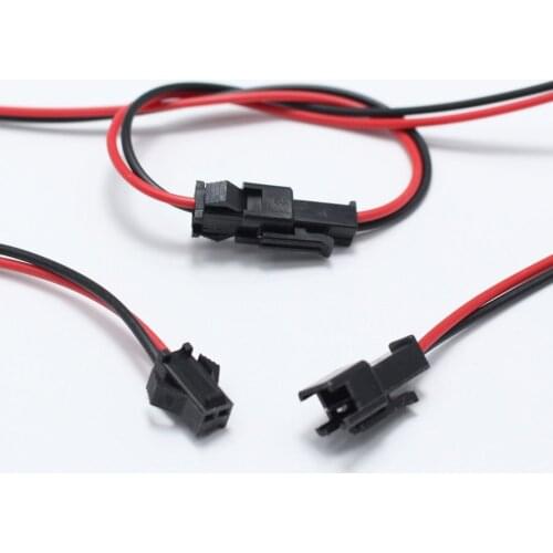 2/5/10Pair 22 AWG JST SM Male and Female Connector 2.54 SM2P EL Wire Cable Cord Adapter with Electrical Cable Wire for LED Light