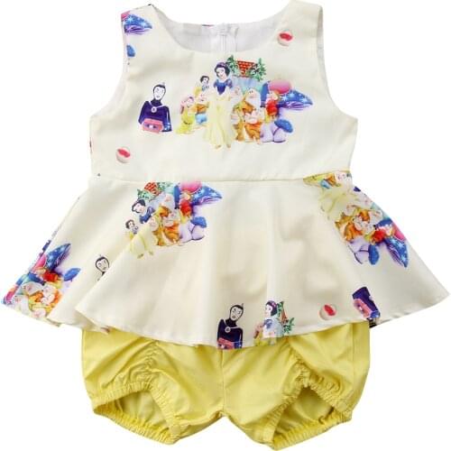 Baby Kids Girls Cartoon Clothes Dress Clothes Tops +Shorts Pants 2pcs Outfits Clothes Size 0-3T