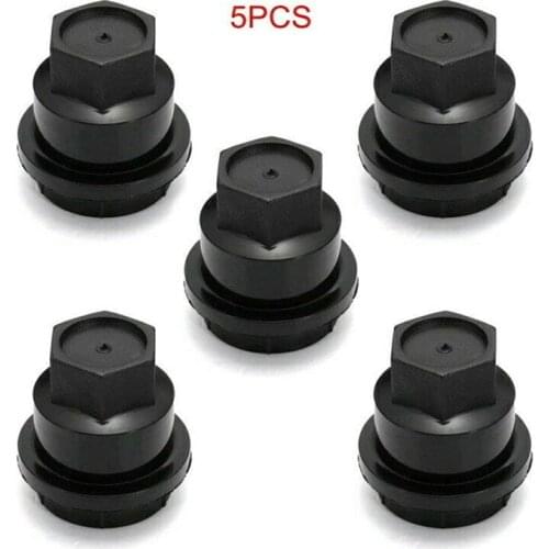 5Pcs 24mm Black Wheel Lug Nut Cover Cap Replacement 15661036