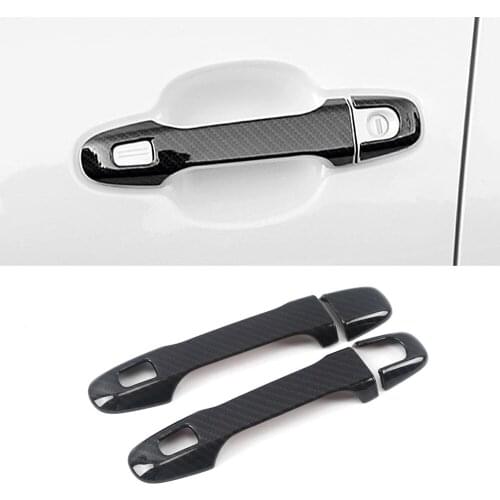 Auto Car Accessories ABS Carbon Gate Door Handle Trim Frame Sticker Cover Exterior Decoration Moulding for Toyota C-HR 2017-2020