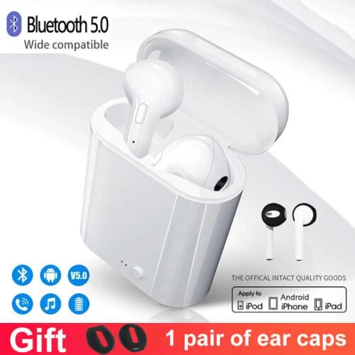 I7S TWS Wireless Bluetooth Earphones Sport Wireless Earbuds Headset With Mic For Xiaomi Huawei Phone Headphones free shipping