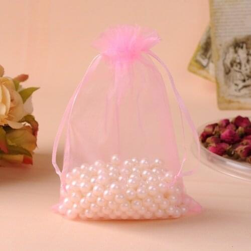 Large Packaging Bags 35x50cm Pink Gift Bag Jewelry Organizer 50pcs Large Organza Bag Wedding Decoration Can Be Custom Logo