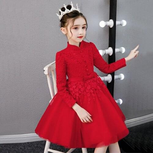 Flower Girl Wedding Party flower girl show party Dress girls birthday party Eucharist ball Lace embroidery New Year clothing