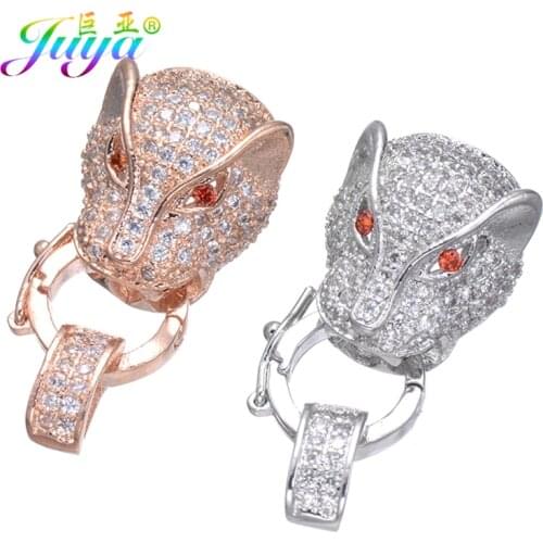 Juya DIY Beading Jewelry Making Components Handmade Docorative Leopard Head Connector Fastener Clasps Accessories Supplies