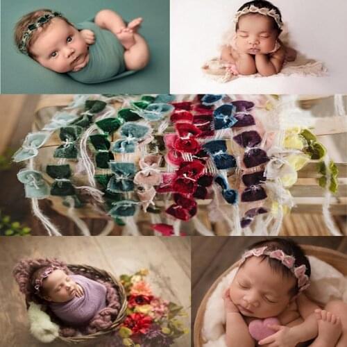 Baby Newborn Girl Headbands Bows Elastic Bebe Flower Infant Hair Accessories for Newborn Photography Props Headwear