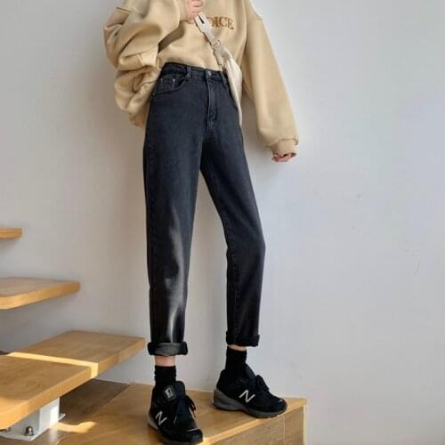 Jeans Women High Waist Black Denim Classic All-match Loose Streetwear Harajuku Unisex Fashion Korean Womens Trouser Vintage Jean