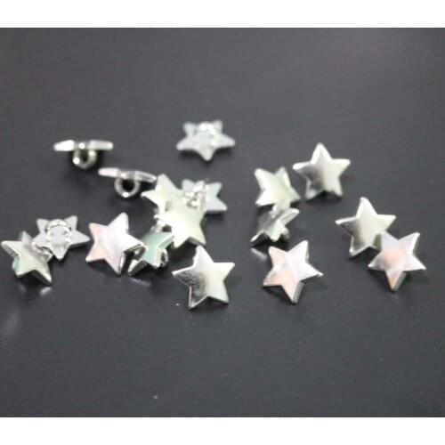 11mm star silver Shank Button Metal Buttons Sewing Metal Buttons 50pcs
