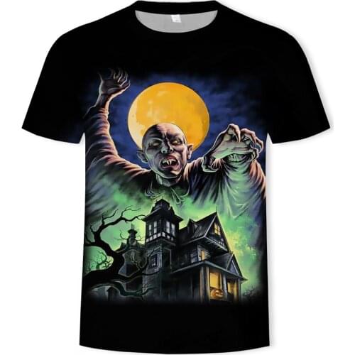 2021 Summer Fashion New Moon God 3D Printed Pattern Mens Cool Casual Short Sleeve T-shirt Apparel