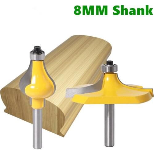 LAVIE 2pcs 8MM Shank Armrest Mill Handrail Router Bits Set Wavy Flute Tenon Milling Cutter for Wood Woodworking Cutters