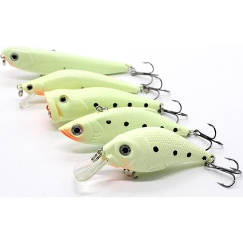 Night Glow Fishing Lure Luminous Fake Hard Bait Tackle Tool with Treble Hook Fishing Bait Fishing Equipment Fishing lover