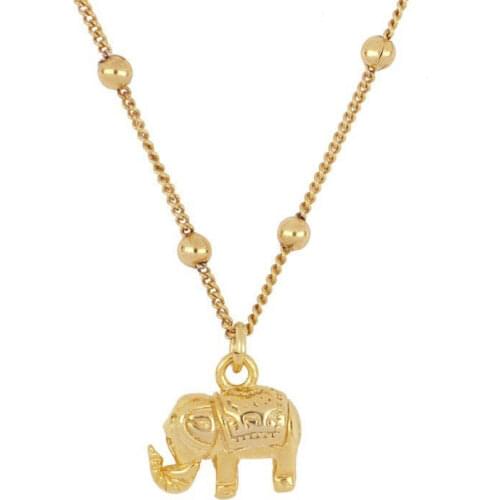CANNER Elephant Necklace Ladies Clavicle Round Bead Chain 925 Sterling Silver Necklace For Women 2020 Gold 18k Jewelry Necklace