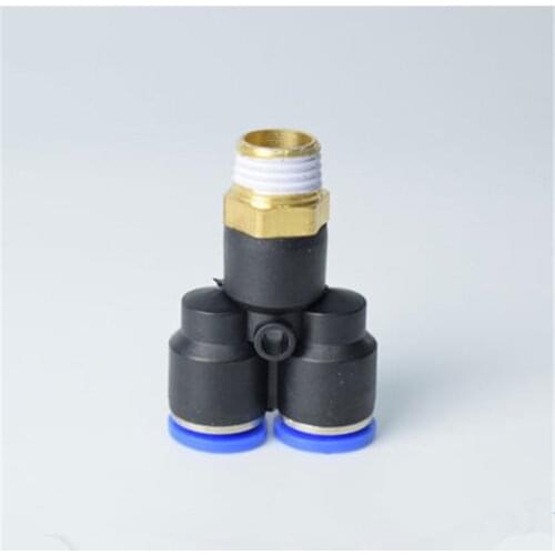 PX Pneumatic Fitting Y Shaped Tee 4mm-12mm OD Hose Tube M5 1/8" 1/4" 3/8" 1/2" BSP Male Thread 3 way Air Coupler Connector