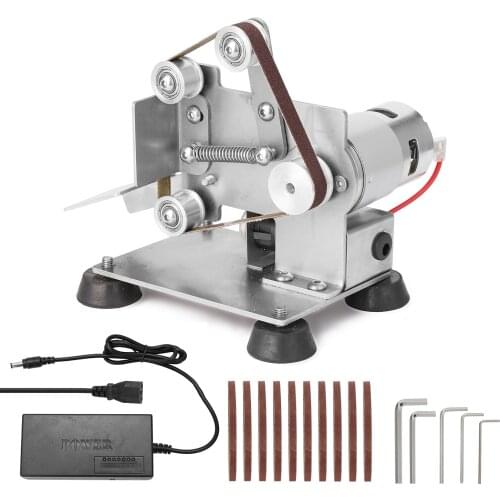 Multifunctional Grinder Mini Portable Electric Belt Sander DIY Polishing Grinding Machine Cutter Edges Sharpener with Foot Pads