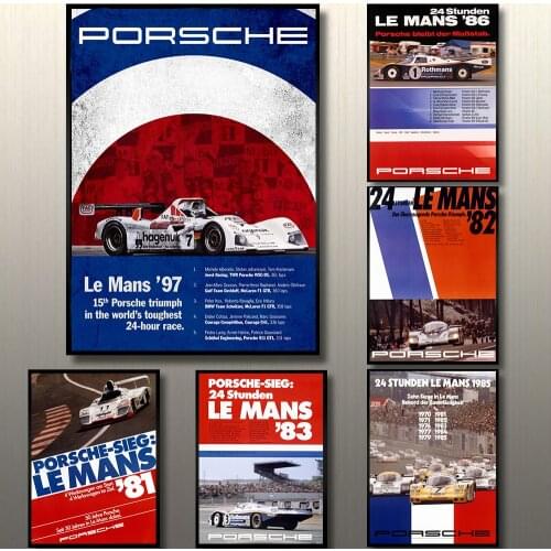 24 Heures Le Mans'82 Racing Car Canvas Print Poster Painting Wall Art Picture For Living Room Home Decor Nordic Frameless