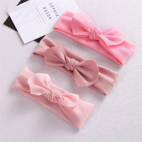 Solid Color Hair Bow Headband Baby Girl Soft Elastic Hair Bands For Girls Newborn Turban Children Headwear Kids Hair Accessories